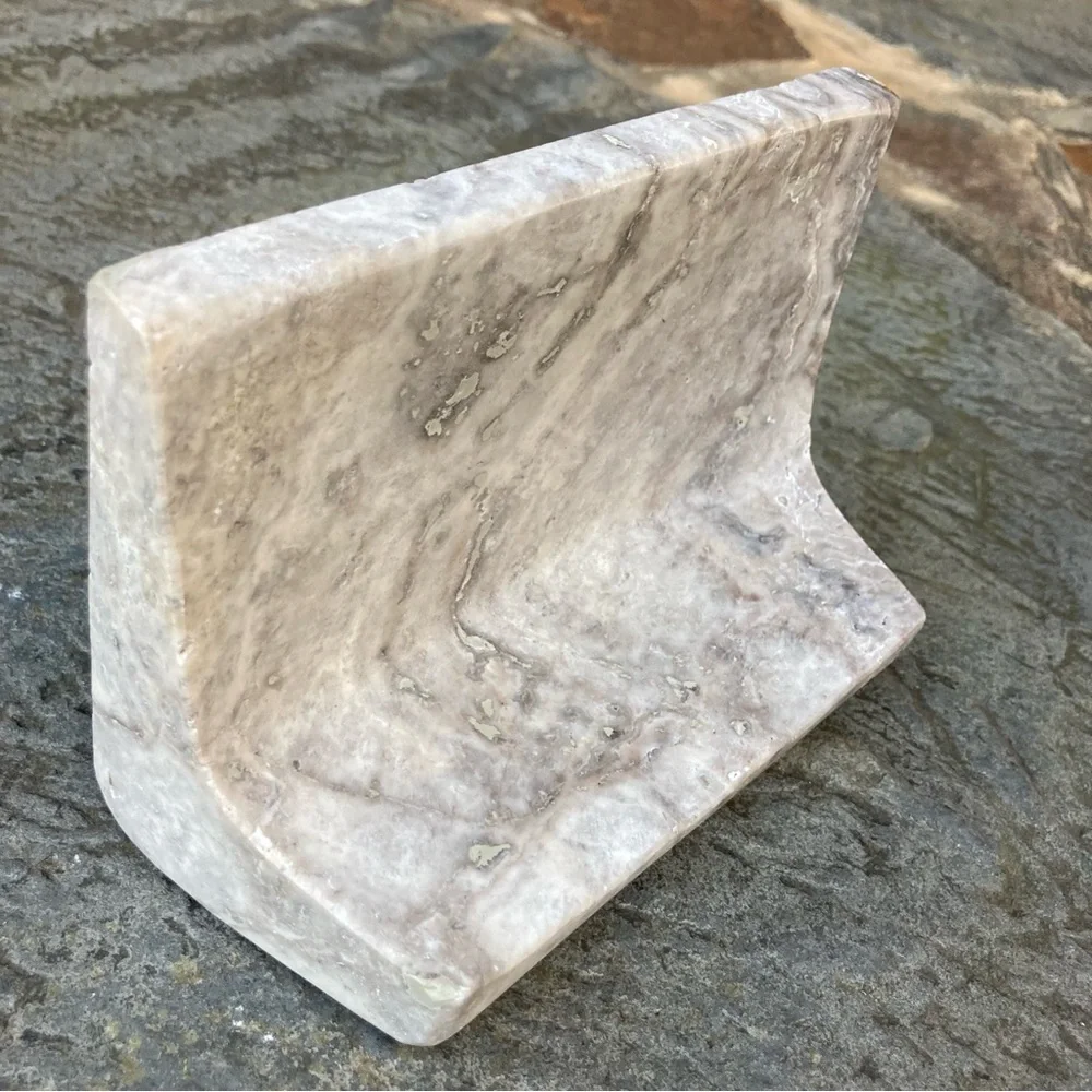 🌲 Travertine Soap Dish, Natural Stone. NWOT.